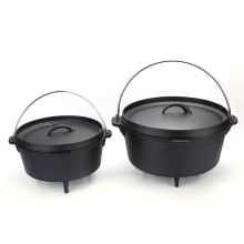 hot sale products black three legs dutch oven cookware cast iron camp dutch oven